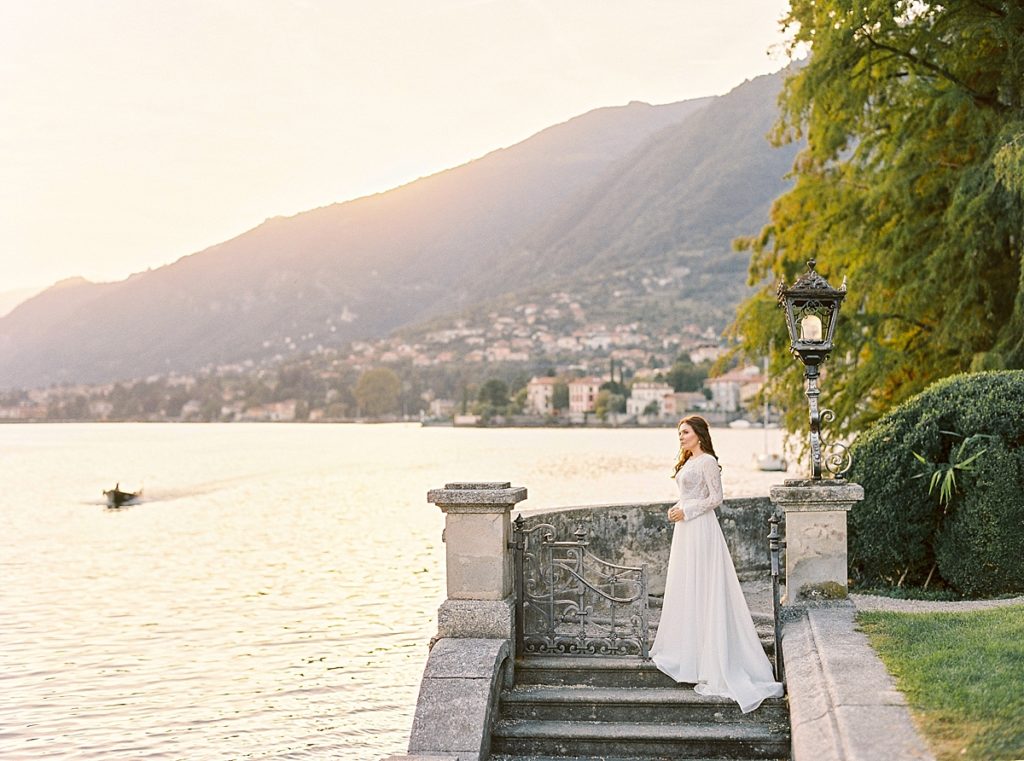 Fine Art bride on Lake Como and reception photography in Garda, Italy
